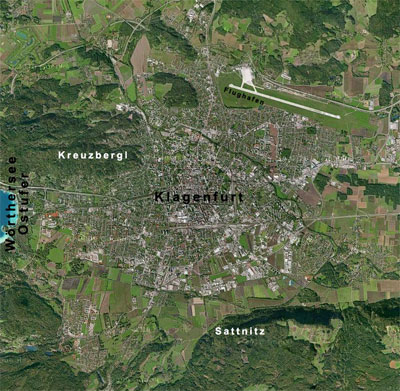 Klagenfurter Becken Satelitenbild GoogleMaps
