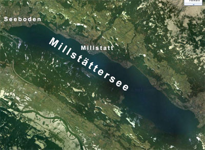 Millstättersee Satelitenbild GoogleMaps