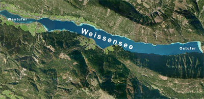 Weißensee Satelitenbild GoogleMaps