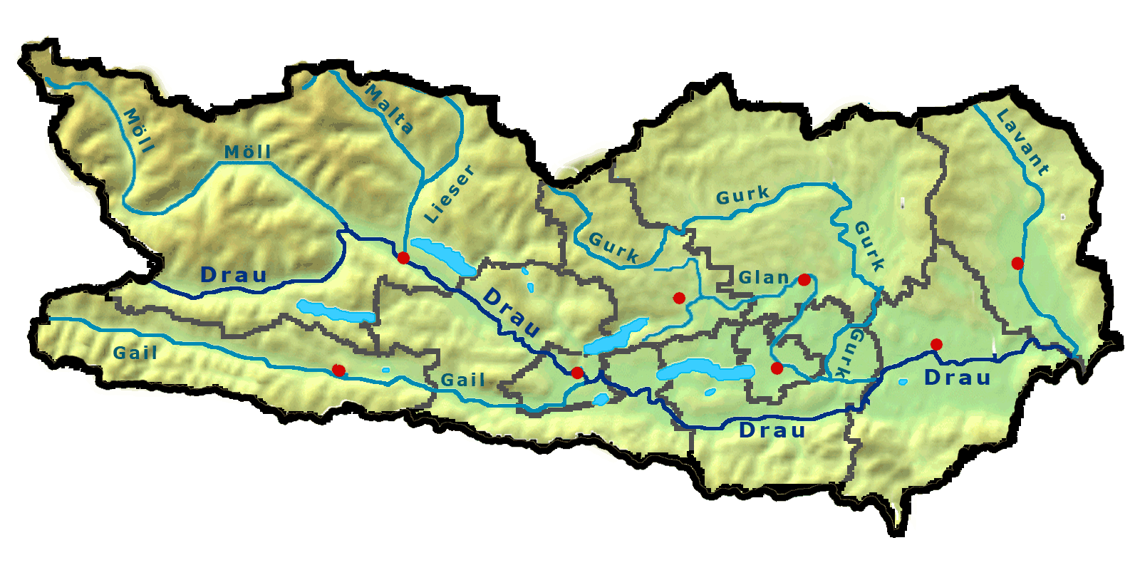 Bayern Karte Gebirge Und Flüsse - Catan Geographies - Thuringia | Catan